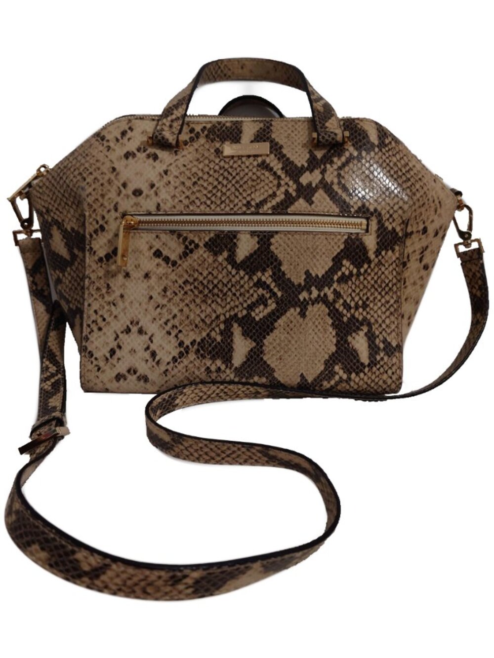 Kate Spade Savannah Parliament Snake Print Python Embossed Leather Satchel